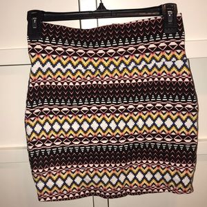 Patterned Mini Skirt